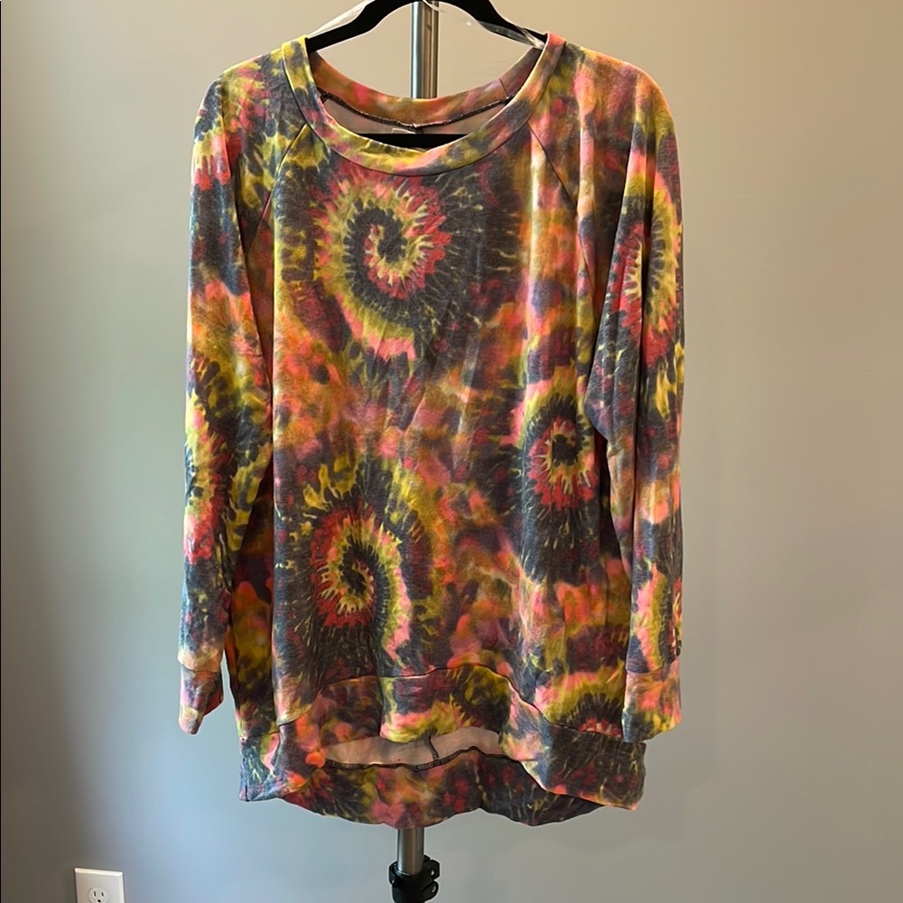 Colorful Tie-Dye Women's Tunic Sweater